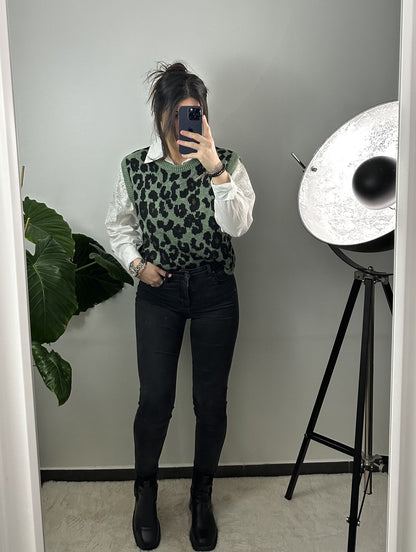 PULL SANS MANCHES LÉA - KAKI